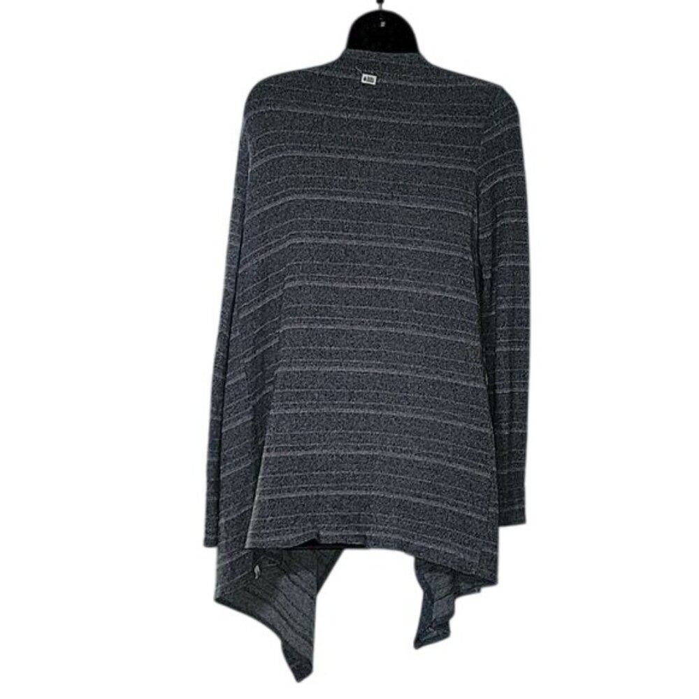 Volcom Gray Striped Open-Front Cardigan Sweater M - image 4
